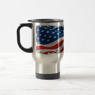 Tasse déchirée en lambeaux de voyage de drapeau