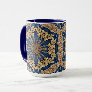 Tasse décorative bleu or