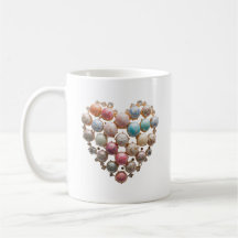 Tasse décorative Pastel Jewel Heart Floral Art — C