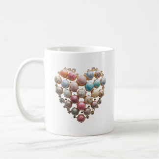 Tasse décorative Pastel Jewel Heart Floral Art — C