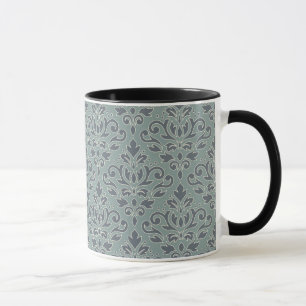 Tasse Défiler Damask Grand Motif (contour) Crm Blue Turq