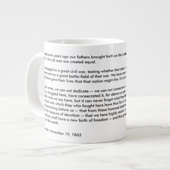 Tasse d'éléphant d'adresse de Gettysburg (Devant gauche)