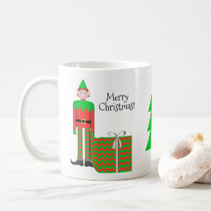 Tasse d'Elf de Noël - paquet de cadeau de Chevron