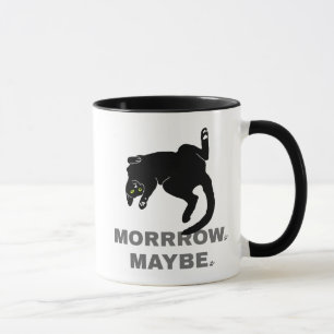 Tasse Demain, peut-être drôle, chat paresseux