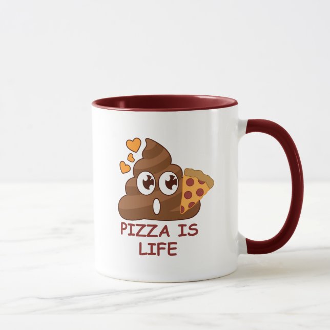 Tasse d'Emoji de dunette de la vie de pizza (Droite)
