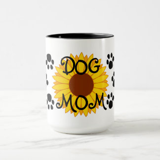Tasse d'empreintes de pattes de tournesol de maman