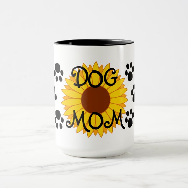 Tasse d'empreintes de pattes de tournesol de maman (Centre)
