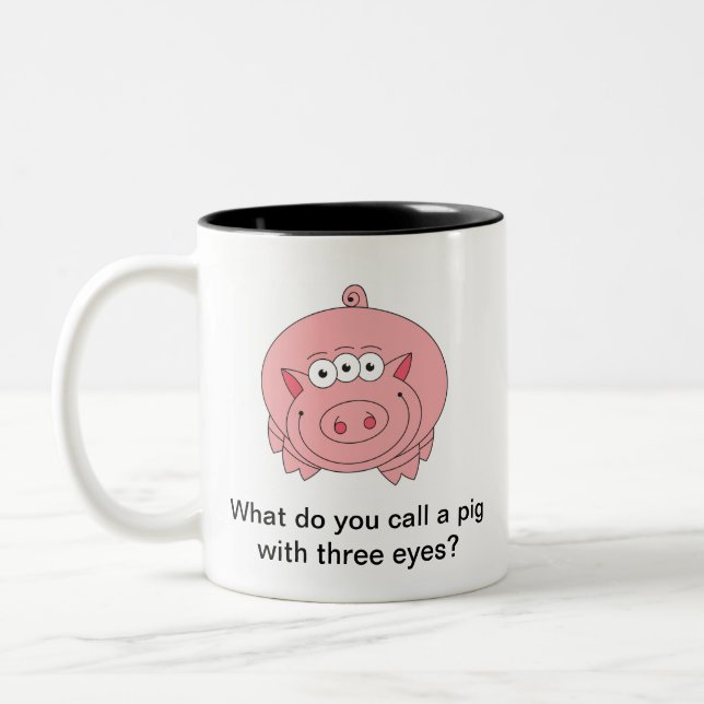 Tasse d'énigme : Porc avec trois yeux (Gauche)