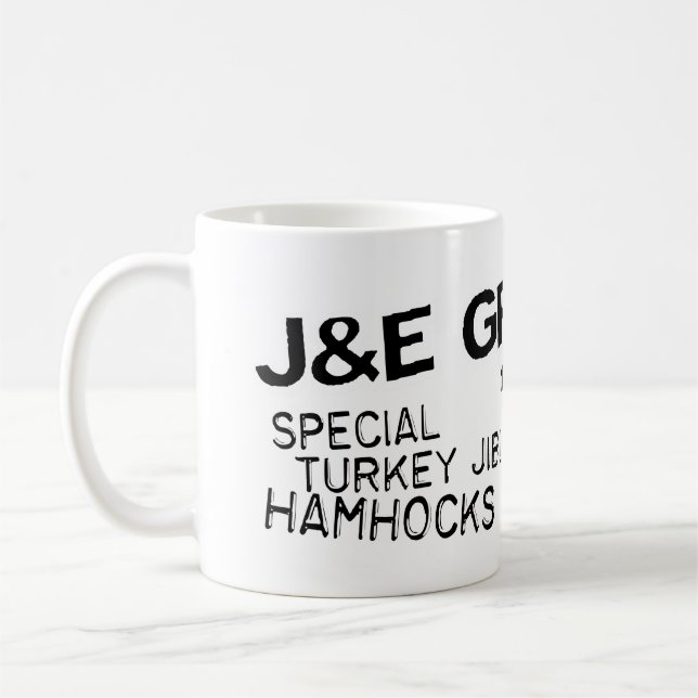 Tasse d'épicerie de J et d'E (Gauche)