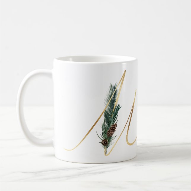 Tasse des initiales des fêtes d'hiver (Gauche)