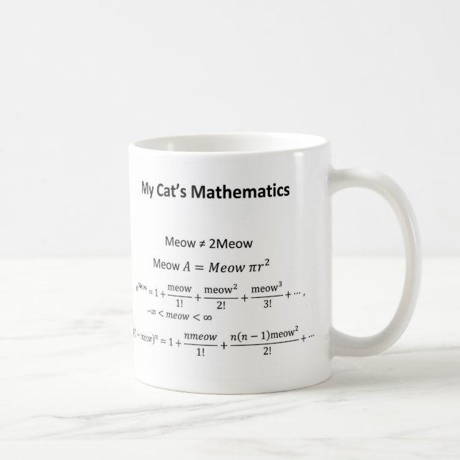 Tasse des mathématiques de mon chat (Droite)
