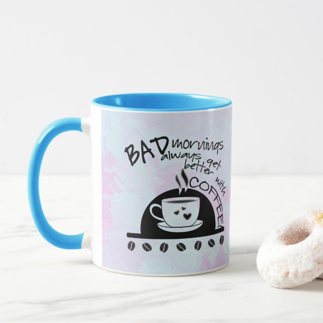 Tasse Des Matins Inspirants Meilleurs Avec Café (Avec donut)