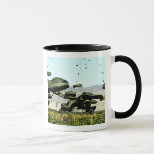 Tasse Des paquets de nourriture et d'eau sont livrés par