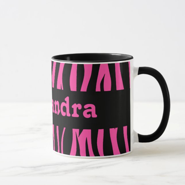 Tasse Des rayures de zèbres roses chaudes enveloppent vo (Droite)