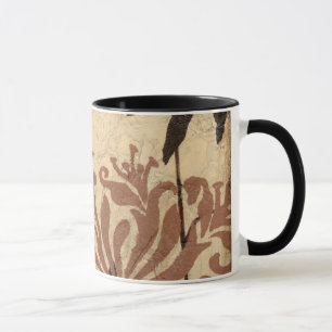 Tasse Design de crayon floral avec Feuilles tawny
