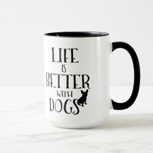 Tasse Design De Texte Noir Moderne - La Vie Est Meilleur