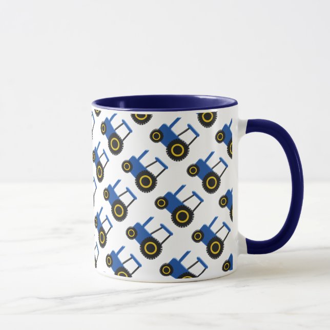 Tasse Design de tracteur bleu (Droite)