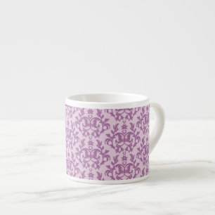 Tasse d'espresso mauve Damas