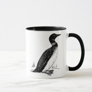 Tasse Dessin au trait noir et blanc du plongeur