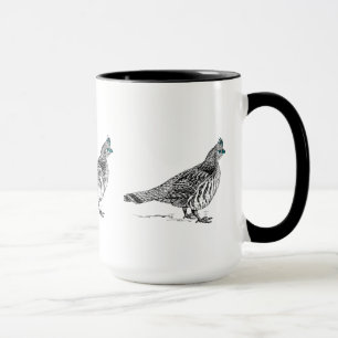 Tasse Dessin de la ligne noire - Oiseau de Groupement