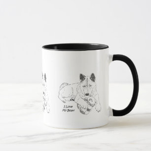 Tasse dessin d'un ours en peluche mignon akita