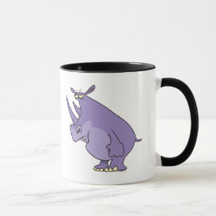 Tasse dessin humoristique de rhinocéros mignon et viole