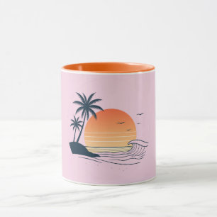 Tasse d'été Enfant Lune Flamant Rose