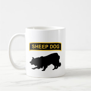 Tasse d'étiquette de chien de berger