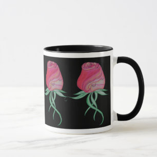 Tasse Deux chats dans un Rose-Noir