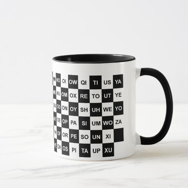 Tasse Deux mots lettres noir et blanc (Droite)