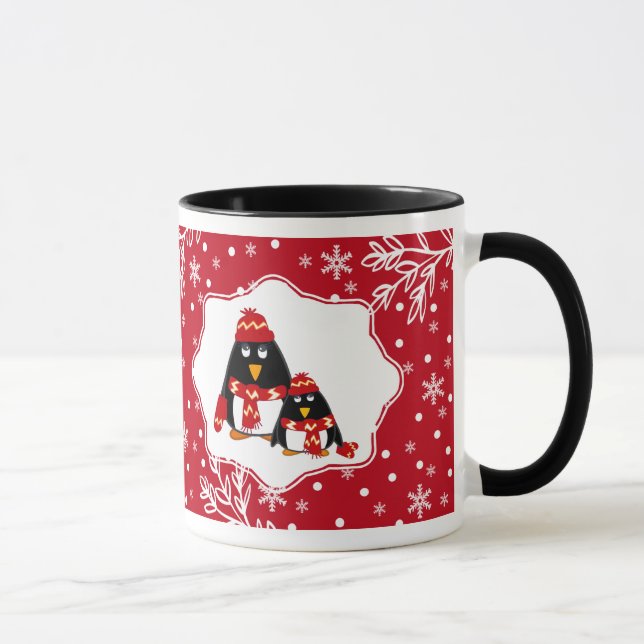 Tasse Deux petits pingouins | Nom personnalisé Cadeau de (Droite)