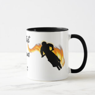 Tasse Deux Vélos hors route avec flammes