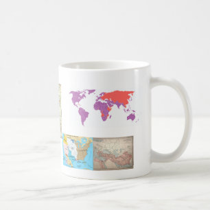 Tasse d'histoire de cartes du monde