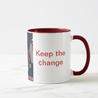 Tasse d'horloge d'Obama - rouge foncé