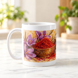 Tasse d'huile pastel de marché de safran d'épice