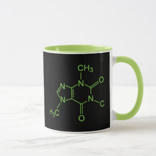 Tasse Diagramme chimique de la molécule de caféine