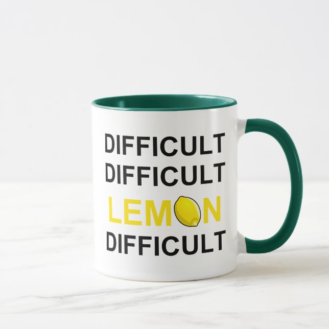 Tasse ` Difficile, difficile, citron, difficile' (Droite)