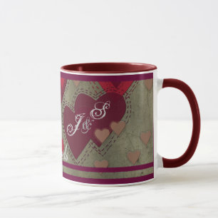 Tasse d'initiales d'amour de meilleurs amis