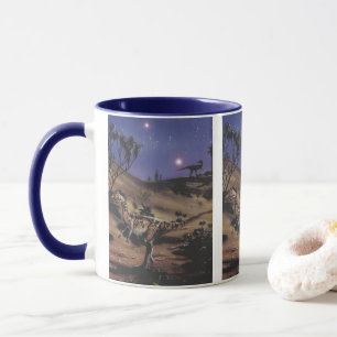 Tasse Dinosaures Vintage, Dilophosaurus sur une Nuit Éto