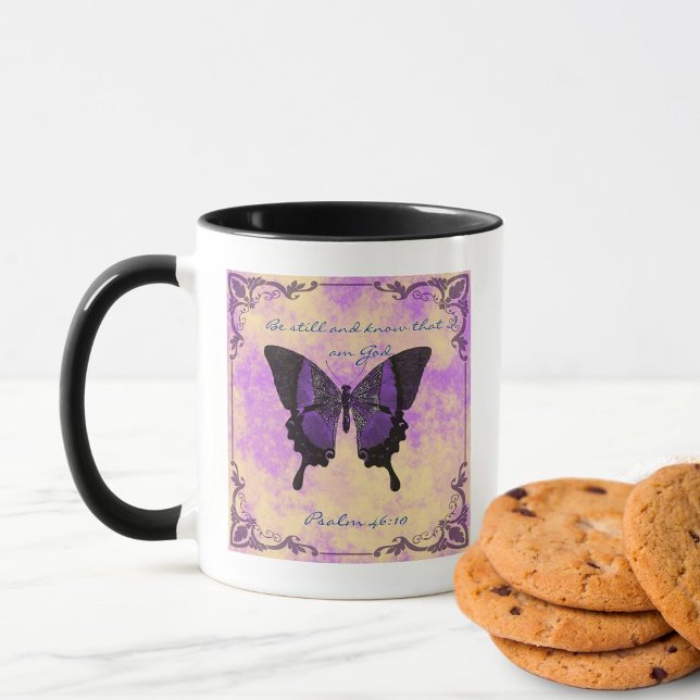 Tasse d'inspiration papillon « Be Still & Know » (Créateur téléchargé)
