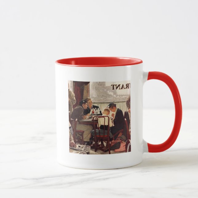 Tasse Dire grâce par Norman Rockwell (Droite)