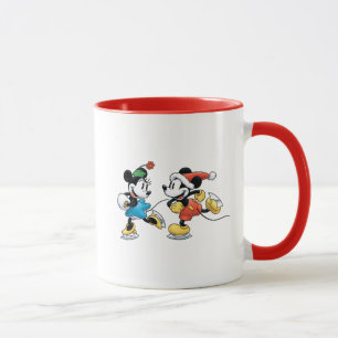 Tasse Disney vintage Mickey et Minnie patinent sur gla