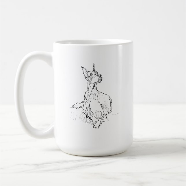 Tasse Doberman – Mug de café minimaliste pour chie (Gauche)