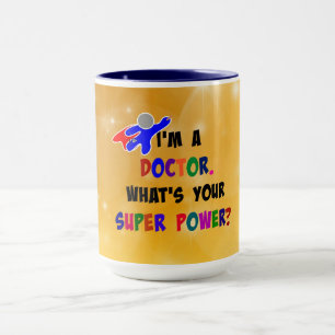 Tasse Docteur Superhero, design personnalisé coloré