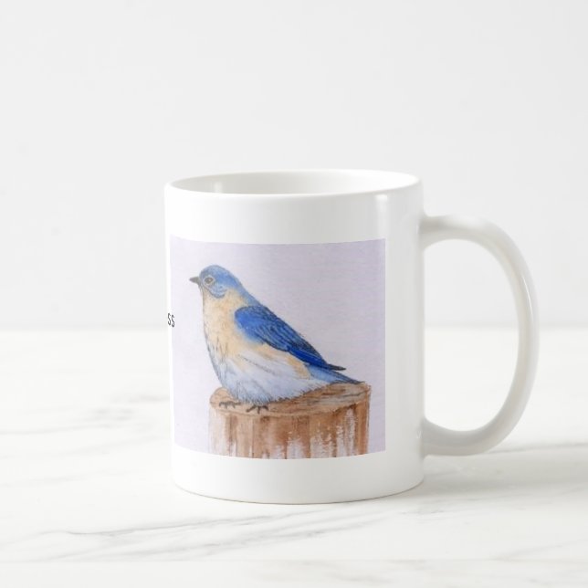 Tasse d'oiseau bleu de bonheur (Droite)