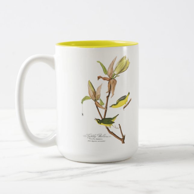 Tasse d'oiseau d'Audubon, fauvette du Kentucky, 15 (Gauche)