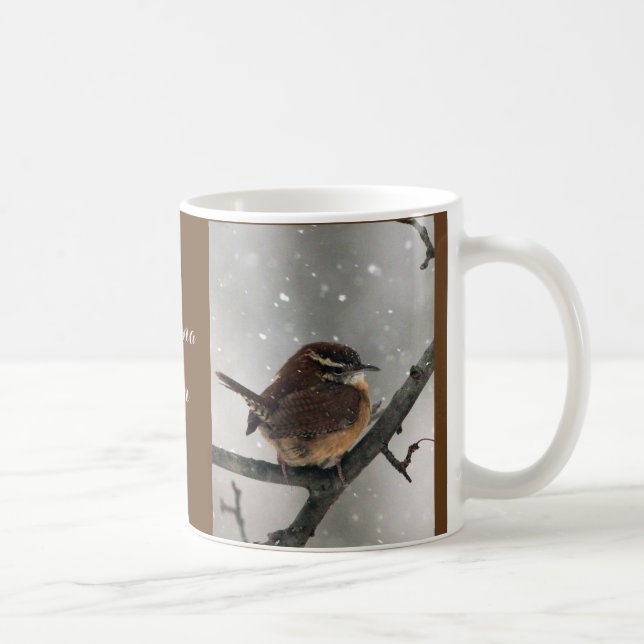 Tasse d'oiseaux d'hiver :  Roitelet de Caroline (Droite)