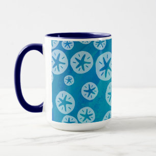 Tasse Dollar de sable blanc et Motif bleu