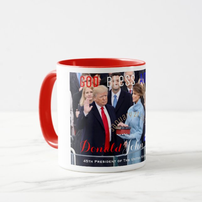 Tasse Donald Trump prêtant serment 20 janvier (Devant gauche)