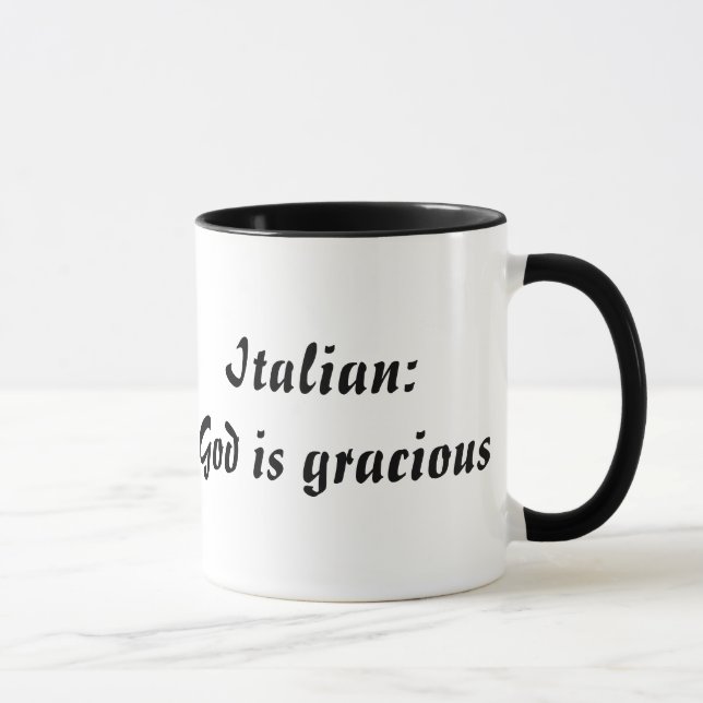 Tasse d'origine de signification et de nom de (Droite)